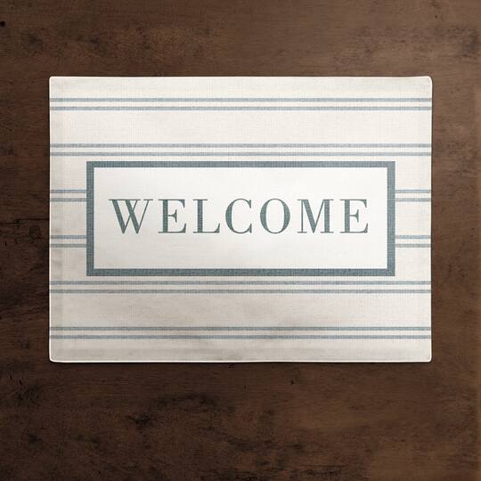 Welcome Stripe Cotton Twill Placemat